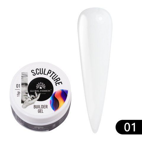 Скульптурный гель Global Fashion Sculpture Builder Gel (жвачка) 15 гр. №01 Clear 003915 фото