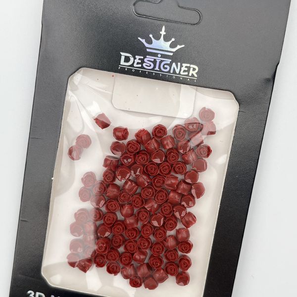 Об'ємний декор Designer Professional для дизайну нігтів червоні троянди C8 Nat-0296 фото