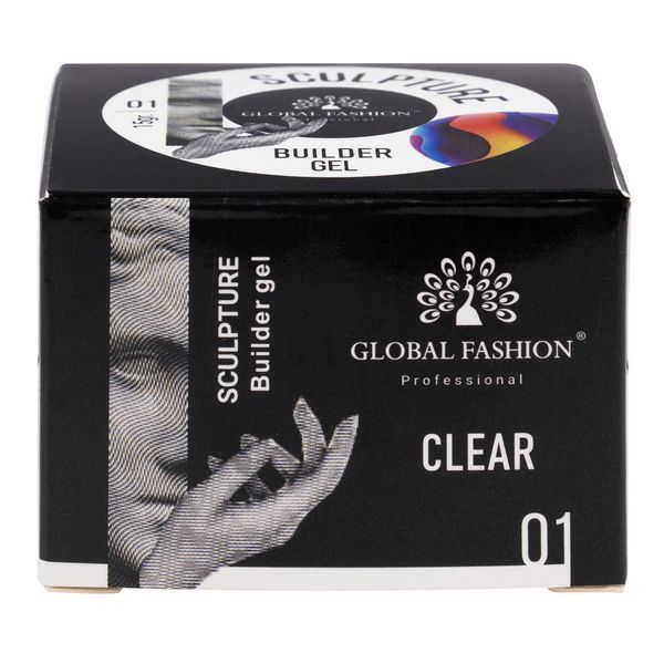 Скульптурный гель Global Fashion Sculpture Builder Gel (жвачка) 15 гр. №01 Clear 003915 фото