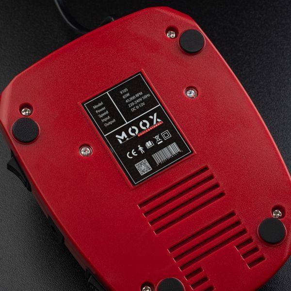 Фрезер Moox Professional X105 на 45 000 об/хв. та 65W. для манікюру та педикюру (Червоний) 007978 фото