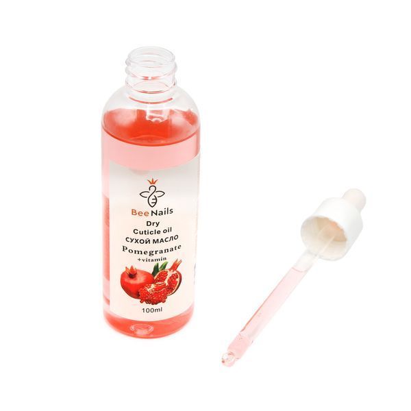 Сухое масло для кутикулы с пипеткой с ароматом граната Bee Nails 100ml Nat-0496 фото