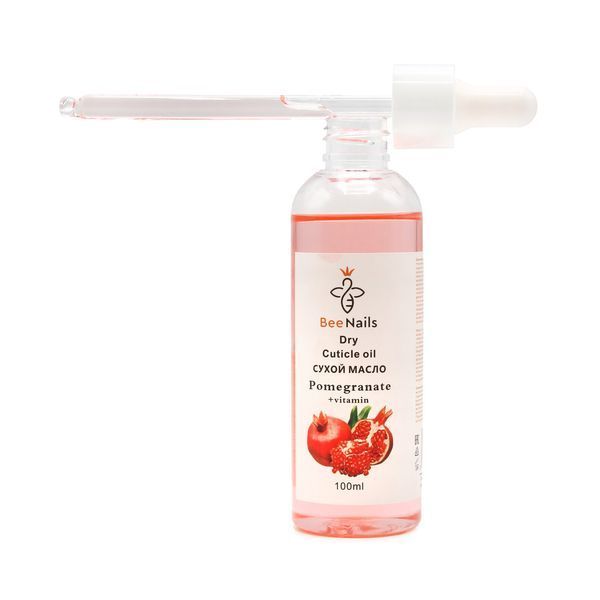 Сухое масло для кутикулы с пипеткой с ароматом граната Bee Nails 100ml Nat-0496 фото