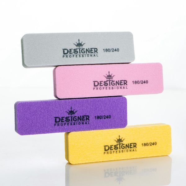 Баф-шлифовщик для ногтей mini Designer Дизайнер 90мм*12 мм 180/240 Фиолетовый 04188 фото