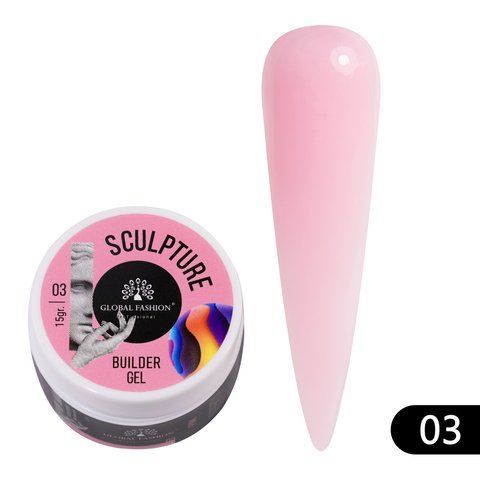 Скульптурный гель Global Fashion Sculpture Builder Gel (жвачка) 15g № 03 Pink 003917 фото