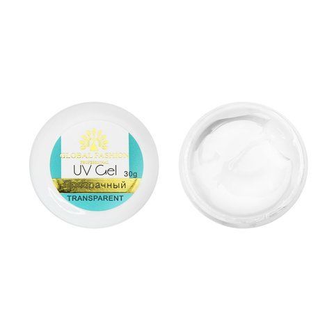 Гель для наращивания ногтей прозрачный, Global Fashion Clear, 30g 01555 фото