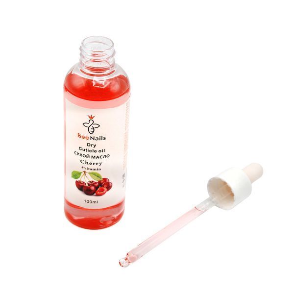 Суха олія для кутикули з піпеткою з ароматом вишні Bee Nails 100ml Nat-0498 фото