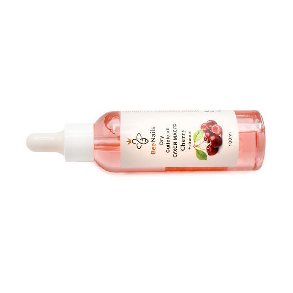 Суха олія для кутикули з піпеткою з ароматом вишні Bee Nails 100ml Nat-0498 фото