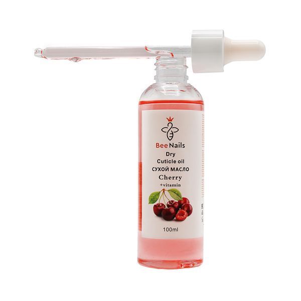 Суха олія для кутикули з піпеткою з ароматом вишні Bee Nails 100ml Nat-0498 фото