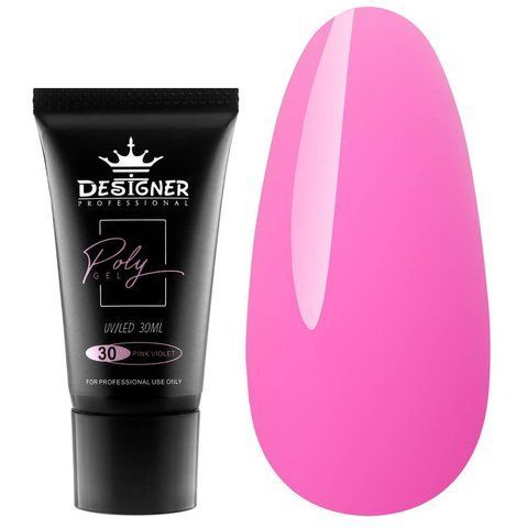 Полігель Designer Professional для нарощування та зміцнення нігтів, 30 мл. Pink Violet № 30 001504 фото