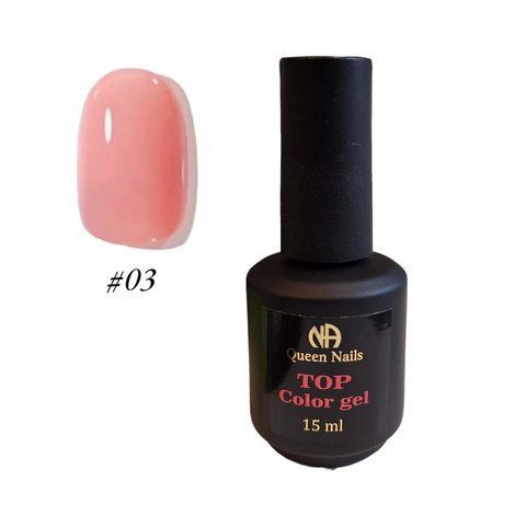 Цветной топ Queen Nails Top Color Gel 15мл. №03 009664 фото