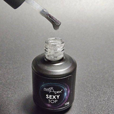 Світловідбиваючий топ срібло Sexy Top Nailapex 15мл. 002724 фото