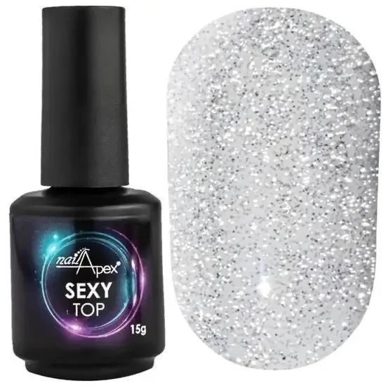 Светоотражающий топ серебро Sexy Top Nailapex 15мл. 002724 фото