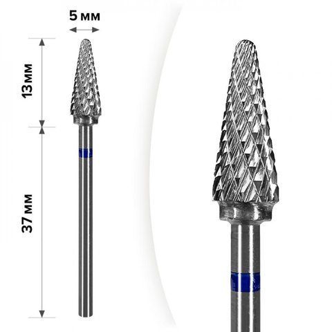 Твердосплавна фреза для зняття гель-лаку mART M-120 Ялинка Blue 5*13 007776 фото