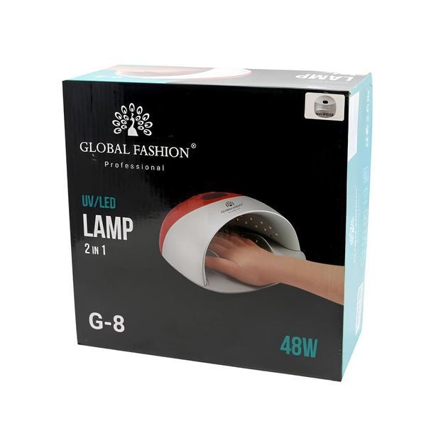 Гибридная лампа LED+UV для маникюра и педикюра Global Fashion G-8 Pink мощность 48 Вт. Mary053 фото