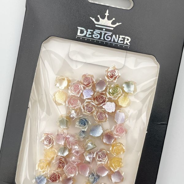 Объёмный декор Designer Professional для дизайна ногтей цветные розы C12 Nat-0300 фото