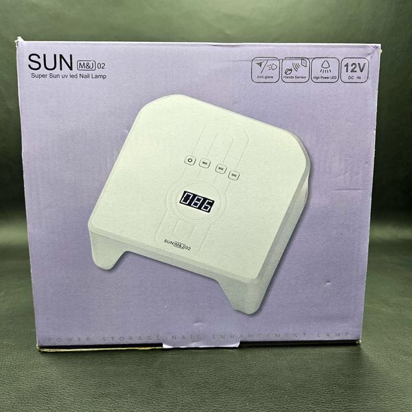 LED+UV Лампа для манікюру акумуляторна SUN M&J 02 на 248 Вт. Колір білий 003919 фото