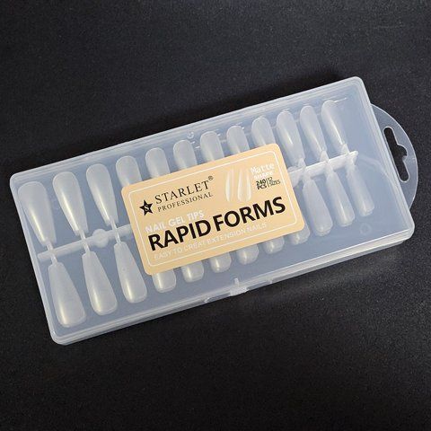 Типсы гелевые для наращивания ногтей Starlet Professional Rapid Forms 240 шт., балерина, прозрачные матовые 005031 фото