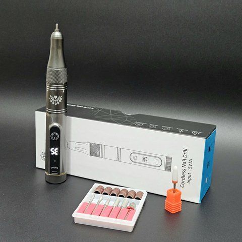 Акумуляторний апарат для манікюру і педикюру Global Fashion JF-108 на 35000RPM Nat-0114 фото