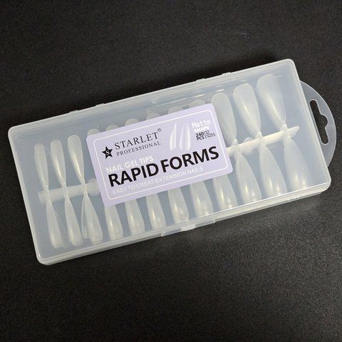Типсы гелевые для наращивания ногтей Starlet Professional Rapid Forms 240 шт., стилет, прозрачные матовые 005032 фото