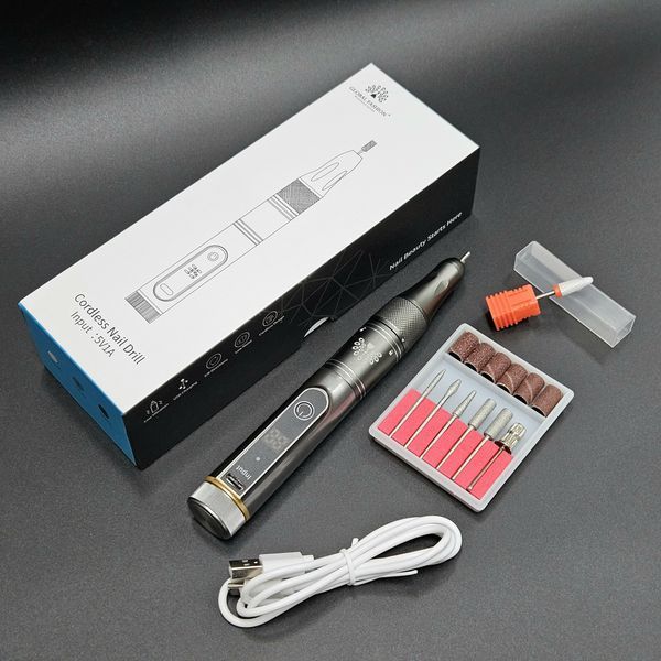 Акумуляторний апарат для манікюру і педикюру Global Fashion JF-108 на 35000RPM Nat-0114 фото