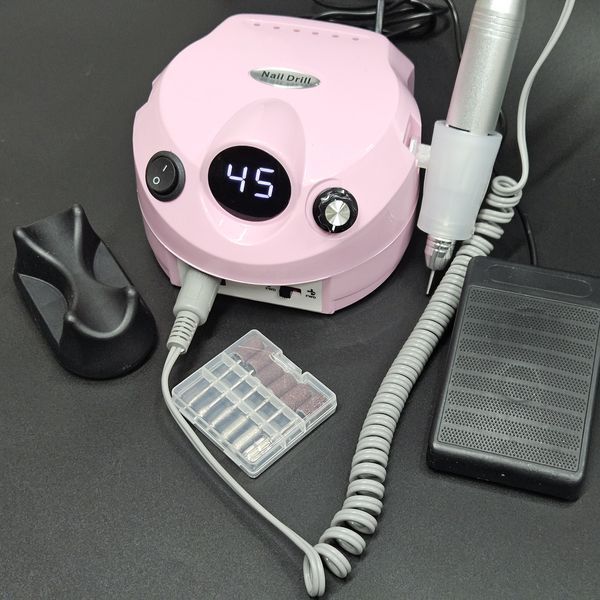 Аппарат для маникюра и педикюра с дисплеем Nail Drill DM-202 на 65Вт. 45000об/мин. Розовый Nat-0167 фото