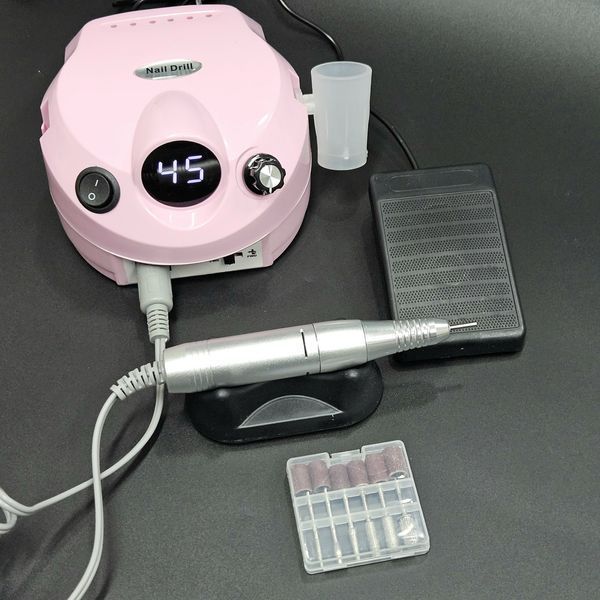 Аппарат для маникюра и педикюра с дисплеем Nail Drill DM-202 на 65Вт. 45000об/мин. Розовый Nat-0167 фото