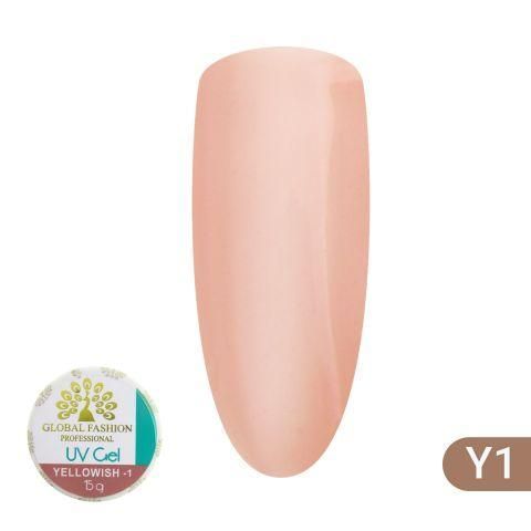 Гель для наращивания ногтей, камуфляж-1, Global Fashion Yellowish-1, 15g 01521 фото