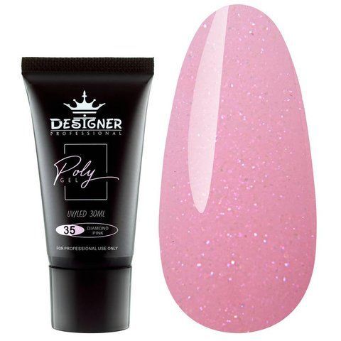 Полігель Designer Professional для нарощування та зміцнення нігтів, 30 мл. Diamond pink № 35 001993 фото