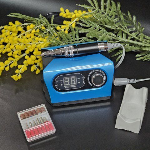 Фрезер з дисплеєм для манікюру та педикюру Nail Drill ZS-717 PRO Синій 02842 фото