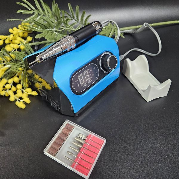 Фрезер с дисплеем для маникюра и педикюра Nail Drill ZS-717 PRO Синий 02842 фото
