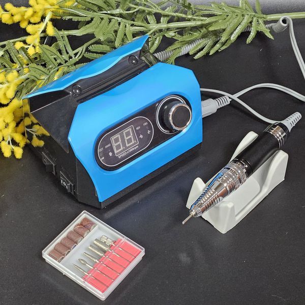Фрезер с дисплеем для маникюра и педикюра Nail Drill ZS-717 PRO Синий 02842 фото