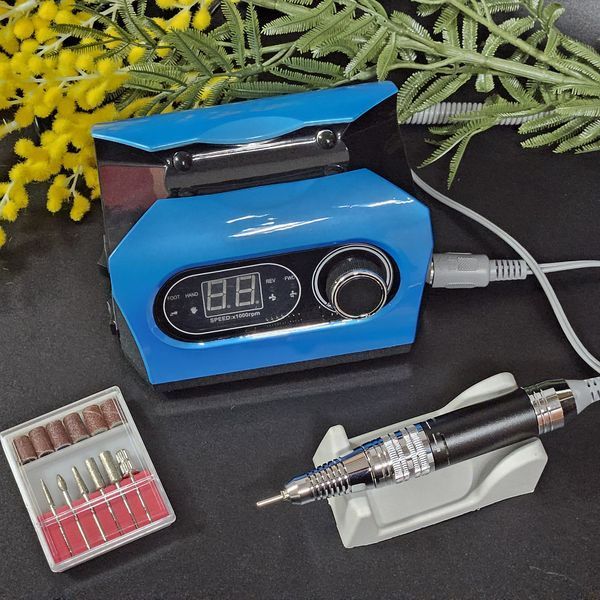 Фрезер с дисплеем для маникюра и педикюра Nail Drill ZS-717 PRO Синий 02842 фото