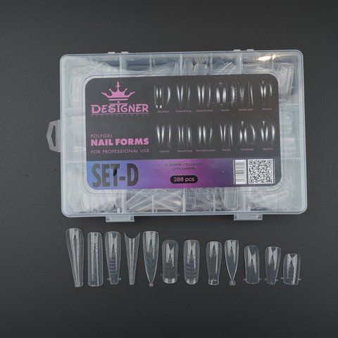 Набор разные верхние формы для наращивания ногтей Designer Professional SET-D Nat-0409 фото