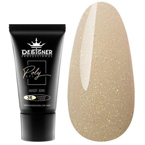 Полігель Designer Professional для нарощування та зміцнення нігтів, 30 мл. Diamond cream № 36 001989 фото