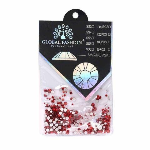 Декор для ногтей Global Fashion Swarovski Камни. Микс размер. Red 006498 фото