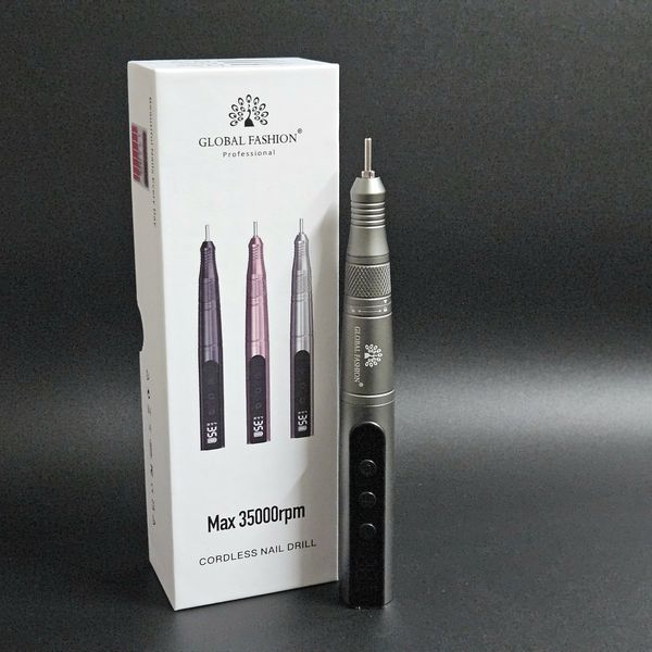 Ручка-апарат на акумуляторі для манікюру і педикюру Global Fashion T7A 35000RPM Silver Nat-0117 фото