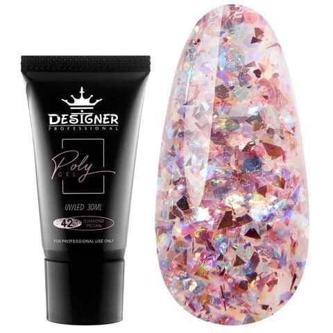 Полігель Designer Professional для нарощування та зміцнення нігтів, 30 мл. Diamond pecan № 42 03671 фото