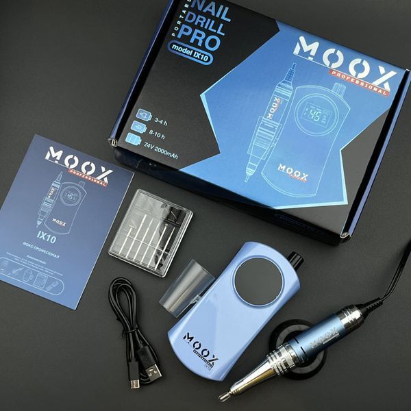 Фрезер Мокс IX10 (Blue) на акуммуляторе 45 000 об./мин. и 35 W. для маникюра и педикюра 0006695 фото