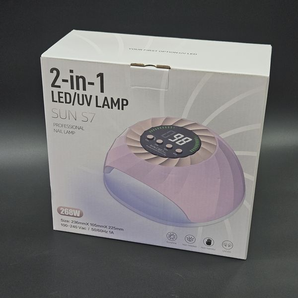 LED/UV мощная лампа с дисплеем для маникюра и педикюра SUN S7 на 268 Вт. (Gold) Nat-0911 фото
