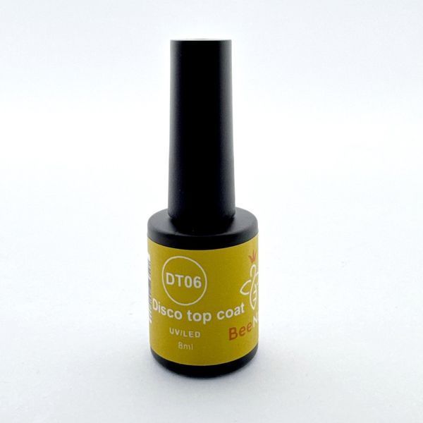 Disco Top Coat Bee Nails DT06 8ml (black blue) Nat-0462 фото