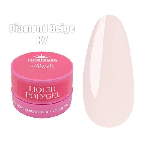 Рідкий Полігель Designer Liquid Polygel 30мл. K7 Diamond Beige 009157 фото