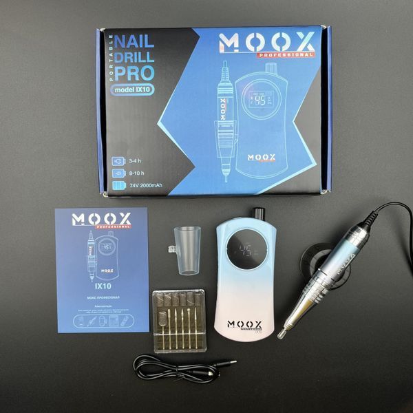 Фрезер Мокс IX10 (Gradient Blue) на акуммуляторі 45 000 об/хв. та 35 W. для манікюру та педикюру 0006696 фото