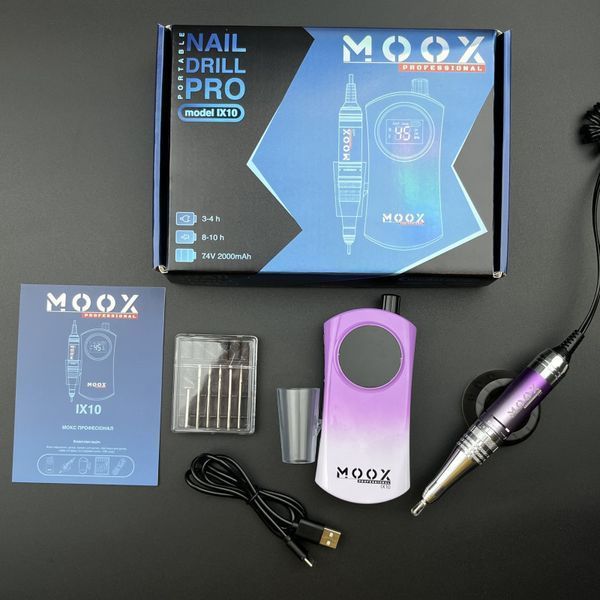 Фрезер Мокс IX10 (Gradient Purple) на акуммуляторі 45 000 об/хв. та 35 W. для манікюру та педикюру 0006697 фото